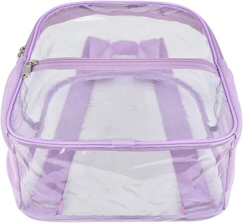 Clear Backpack Stadium Approved 12×12×6 Clear Mini Backpack Small Transparent Backpack for Concert, Beach, Work, Travel & Sporting（Light purple） in Kuwait