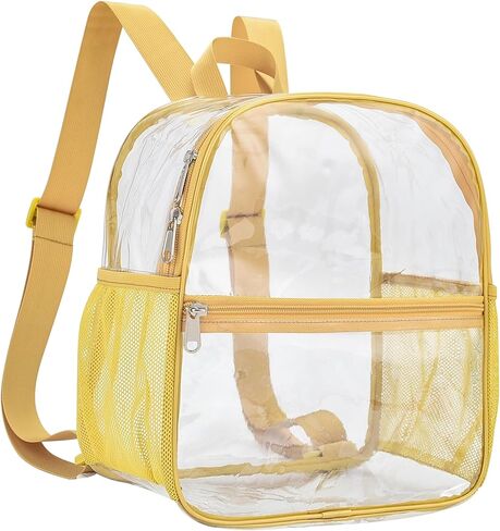 Clear Backpack Stadium Approved 12×12×6 Clear Mini Backpack Small Transparent Backpack for Concert, Beach, Work, Travel & Sporting（Light purple） in Kuwait