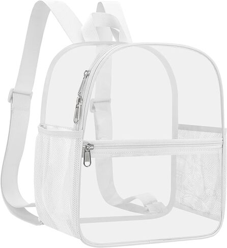 Clear Backpack Stadium Approved 12×12×6 Clear Mini Backpack Small Transparent Backpack for Concert, Beach, Work, Travel & Sporting（Light purple） in Kuwait