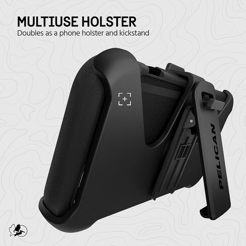 Pelican Voyager iPhone 16e (2025) / 15/14 / 13 Phone Case [Compatible with MagSafe] with 18ft Military-Grade Drop Protection - Heavy Duty Cover with Belt Clip Holster for iPhone 16e (2025) - Black in Saudi Arabia