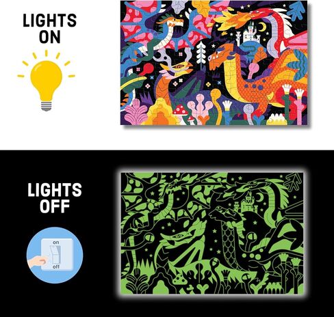 Mudpuppy Moonlight Ballet – 100 Piece Glow in The Dark Puzzle with Magical Scene of Iconic Swan Lake Ballet and Hidden Puzzle Details in The Dark for Children Ages 5 and Up in Saudi Arabia