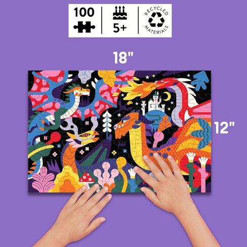 Mudpuppy Moonlight Ballet – 100 Piece Glow in The Dark Puzzle with Magical Scene of Iconic Swan Lake Ballet and Hidden Puzzle Details in The Dark for Children Ages 5 and Up in Saudi Arabia
