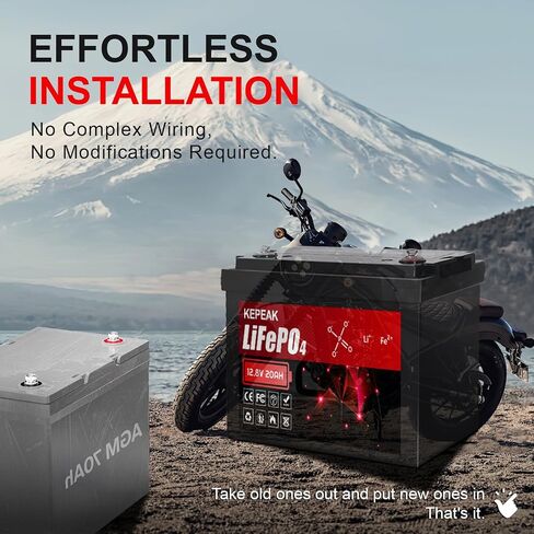بطارية Kepeak 12V 20ah LifePo4 ، بطارية ليثيوم قابلة للشحن 20 أ مع BMS ، وكثافة طاقة أعلى 256WH تصل إلى 4000 دورة ، مثالية لمحرك التصداري ، بوكب ، الدراجات البخارية في الهواء الطلق ، في الهواء الطلق in Saudi Arabia