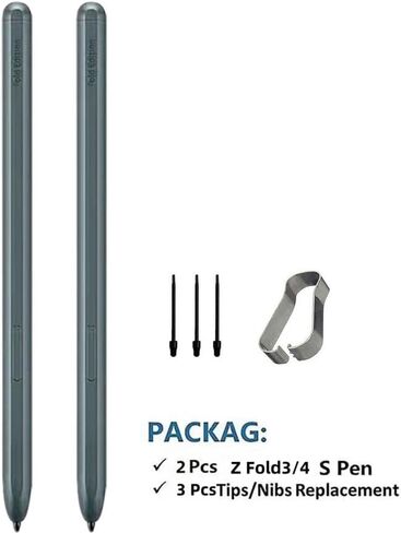 2 Pcs Z Fold 4/Fold 3 Slim S Pen Fold Edition Compatible with Samsung Galaxy Z Fold 4 and Z Fold 3 All Versions,Fold 4 S Pen 1.5mm Pen Tips 4096 Levels of Pressure Sensitivity with 3pcs Tips (Green) in Kuwait