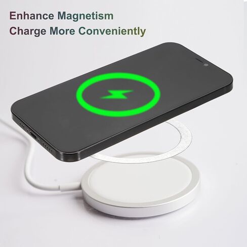uxcell 4Pcs Magnetic Adapter Ring, Universal Magnetic Wireless Charger Conversion Kit Sparkle Magnetic Metal Ring Adhesive Sticker Ring for Phone Case, Gold in Saudi Arabia