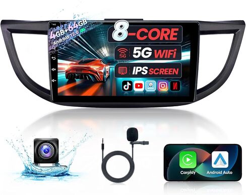 8 Core Car Radio for Honda CRV 2012-2016 5Ghz WiFi 10 Inch Touch Screen Car Stereo with Wireless Carplay Android Auto Bluetooth 48 EQ DSP SWC GPS Navigation Mirror Link Backup Camera 4+64 GB in Saudi Arabia