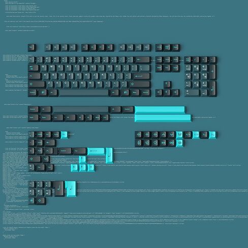 Kono KDS Solarized Dark Keycap Set - Base Kit, Artisan, Coding, Blue, Black, PBT Keycaps in Kuwait