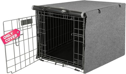 Seiyierr Dog Crate Cover - Kennel Covers Fit for 30 Inch Dogs Crate, Double Door Polyester for Wire Puppy Cage Indoor Outdoor Protection, Grey in Kuwait