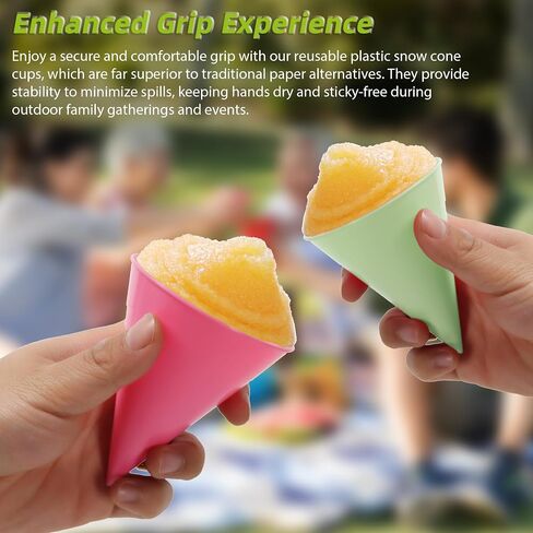 Reusable Snow Cone Cups: Durable Plastic Cups for Your Snow Cone Maker - Leakproof Shaved Ice Cups - Ideal for Slushies, Shaved Ice Syrup, or Juice - Family Pack of 6 oz Snow Cone Cups in Saudi Arabia