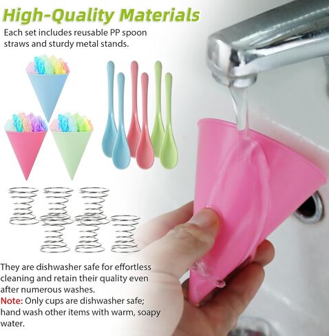 Reusable Snow Cone Cups: Durable Plastic Cups for Your Snow Cone Maker - Leakproof Shaved Ice Cups - Ideal for Slushies, Shaved Ice Syrup, or Juice - Family Pack of 6 oz Snow Cone Cups in Saudi Arabia