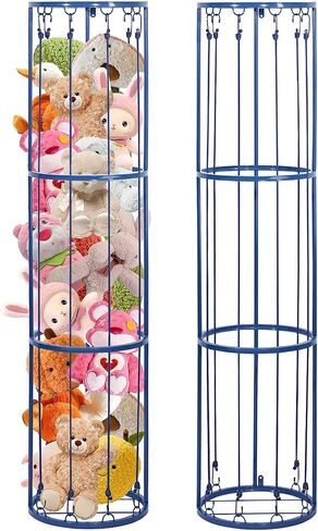 Metal Stuffed Animal Zoo Storage Holder Standing, Simple Installation, Durable Black Soft Toy Storage Organizer Shelves Basket, Suitable for Bedroom Nursery Play Room Decor in Saudi Arabia