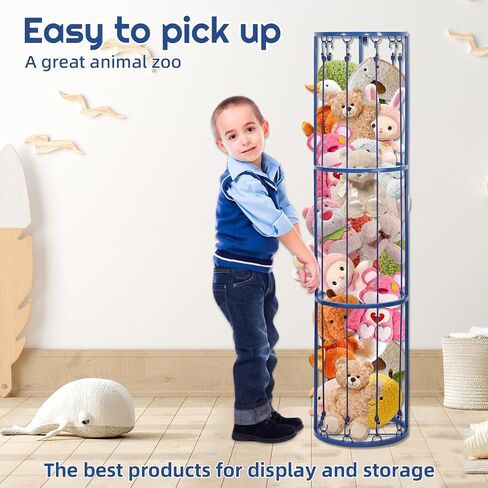Metal Stuffed Animal Zoo Storage Holder Standing, Simple Installation, Durable Black Soft Toy Storage Organizer Shelves Basket, Suitable for Bedroom Nursery Play Room Decor in Saudi Arabia