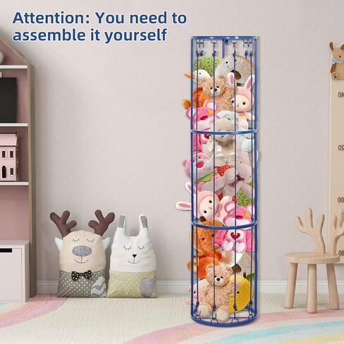Metal Stuffed Animal Zoo Storage Holder Standing, Simple Installation, Durable Black Soft Toy Storage Organizer Shelves Basket, Suitable for Bedroom Nursery Play Room Decor in Saudi Arabia
