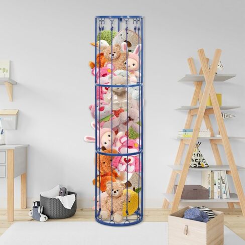 Metal Stuffed Animal Zoo Storage Holder Standing, Simple Installation, Durable Black Soft Toy Storage Organizer Shelves Basket, Suitable for Bedroom Nursery Play Room Decor in Saudi Arabia