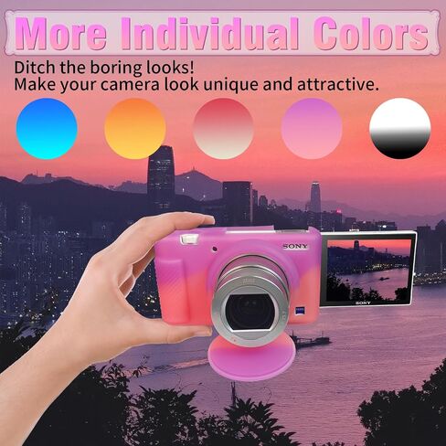 علبة الكاميرا لـ Sony ZV-1 و ZV1 Case Cover Cover Camera Camera Sleeve Case Body Skin Case مع غطاء عدسة قابلة للإزالة للكاميرا الرقمية Sony ZV1 والرمادي in Kuwait