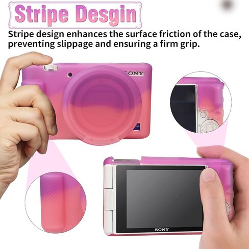 علبة الكاميرا لـ Sony ZV-1 و ZV1 Case Cover Cover Camera Camera Sleeve Case Body Skin Case مع غطاء عدسة قابلة للإزالة للكاميرا الرقمية Sony ZV1 والرمادي in Kuwait