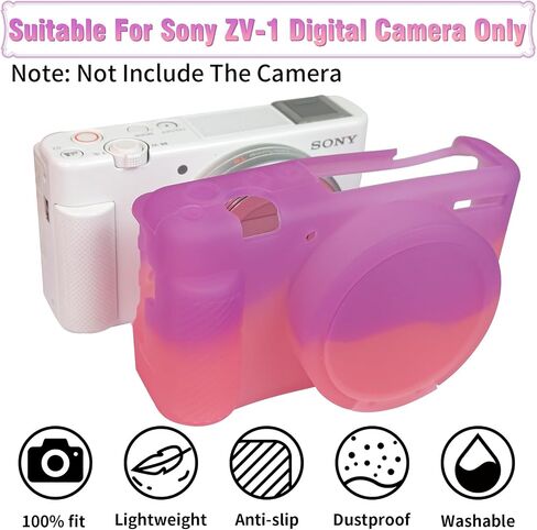 علبة الكاميرا لـ Sony ZV-1 و ZV1 Case Cover Cover Camera Camera Sleeve Case Body Skin Case مع غطاء عدسة قابلة للإزالة للكاميرا الرقمية Sony ZV1 والرمادي in Kuwait