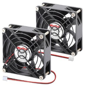 2 Pack Wathai IP67 Waterproof 80mm 24V DC Cooling Fan Dual Ball High Speed for PC Case, Electronics Equipment 80mm x 25mm