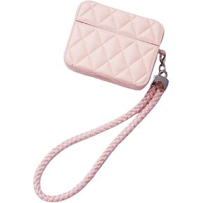 Earphone Case for AirPods Pro, Elegant Classical Diamond PU Leather Surface Earphone Case Soft Silicone Case, AirPods Pro Cover Protective Case Skin Protector for Earbuds +Lanyard-Green in Kuwait