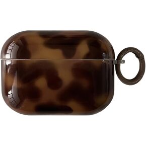 Tortoise Shell Retro Case for AirPods 1&2 Generation with Lock,Trendy Glitter Brown Cheetah Print Retro Cool Girls Women y2k Stylish for Airpod Pro