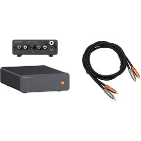 Fosi Audio 2RCA to 2RCA Cable 3.9Ft and Fosi Audio Box X5 Phono Preamp for Home Audio for MM & MC Cartridge Turntable/Phonograph Record Player/Active Speakers
