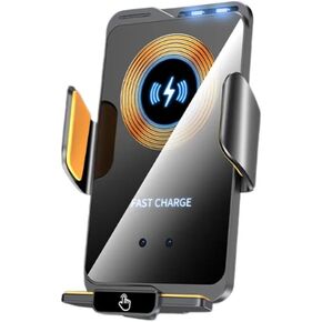 Wireless Car Charger & Phone Mount - 15W Auto-Clamping Air Vent Holder for iPhone 16/15/14, Samsung Galaxy S24/S23/S22, etc，66W High Power with Magnetic Suction Adapter(2025 Model, Black)