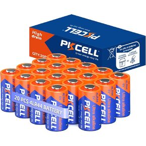 PKCELL 20 Pack 4LR44 بطاريات ، بطارية قلوية 6V لطوق مستقبل الكلاب ، متوافق مع بطارية PX28A 476A A544 K28A L1325