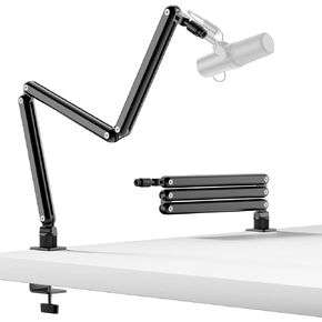 TODI Mic Arm, Microphone Arm Rotatable for Light Mics, Storable Desk Mic Stand for Bear 3LB with Mount Clamp, Mic Stand Boom Arm with Cable Channel with 3/8'' 5/8'' Thread for Podcast, Gaming