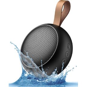 IPX7 Waterproof Shower Portable Bluetooth Speaker, Small Speaker Wireless Bluetooth with Loud Sound, Support TF Care/Built-in Mic- for Carabiner, Beach, Camping, Hiking, Pool, Great Gift(Black)
