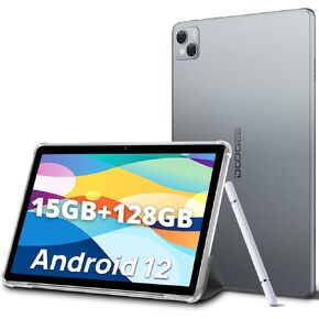 DOOGEE T10 Android Tablet 2024, 10.1" FHD+ Android 12 Tablet, 15GB+128GB Octa-Core Gaming Tablet, 8300mAh Battery 2.4G/5G WiFi Tablet, TÜV Low Bluelight Tablet Android, Bluetooth, GPS, Split Screen