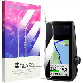 Compatible for COROS DURA Screen Protector, Lamshaw Tempered Glass Screen Protector Compatible for COROS DURA Solar GPS Bike Computer (2 Pack)