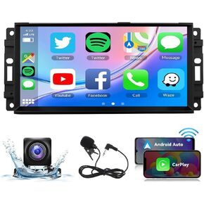 Android 13 Car Radio for Chrysler 200 2011-2013,for Dodge Avenger 2011 2012 2013 2014 2GB+32GB 7 Touchscreen Car Stereo,Wireless CarPlay & Android Auto,GPS Navigation & Bluetooth, Back-up Camera, FM