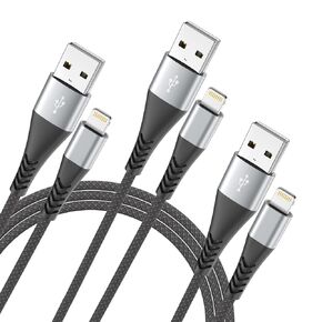 iPhone Charger Fast Charging 3Pack 6FT Apple MFi Certified Lightning Cable Nylon Braided iPhone Charger Cord Compatible with iPhone 14 13 12 11 Pro Max XR XS X 8 7 6 Plus SE and More