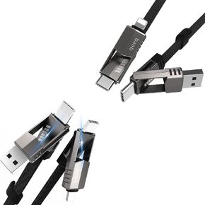 BAAB USB C Cable ، 4 in 1 100W 3.3ft + 45W 5ft USB C to USB C Cable Nylon Praided Fast Charge Cord