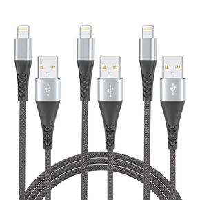 iPhone Charger Cord 3Pack 3FT Apple MFi Certified Lightning Cable Nylon Braided iPhone Charger Fast Charging Compatible with iPhone 14 13 12 11 Pro Max XR XS X 8 7 6 Plus SE and More
