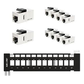 iwillink (10 Pack RJ45 Cat6 Shielded Coupler and 12 Port Blank Keystone Patch Panel