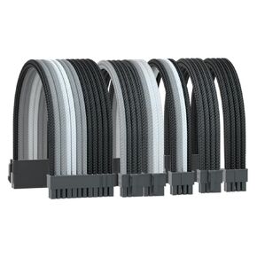 Sleeve Extension Power Supply Cable Kit 18AWG ATX 24P+ (2) EPS 8-P+ (3) PCI-E8-P with Combs for PSU to Motherboard/GPU