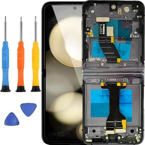 for Samsung Galaxy Z Flip 5 Screen Replacement for Samsung Z Flip 5 5G Screen Replacement with Frame SM-F731u SM-F731w LCD Display digitizer Touch Screen with Tools Assembly Black 6.7 Inch