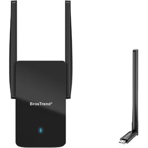 BrosTrend AX3000 WiFi 6 Access Point, Wall Plug Wireless Access Point, Gigabit Access Point WiFi 6 Dual Band + 650Mbps Linux WiFi Adapter for Kali Linux, Ubuntu, Mint, Debian, Kubuntu, Zorin, PureOS