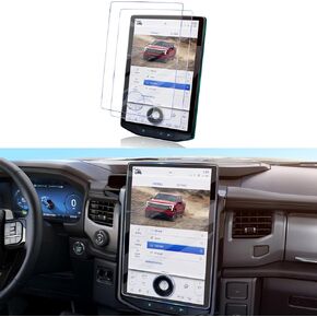 Tempered Glass Screen Protector【2PACK】 for 2022-2025 F-150 Lightning/2021-2025 Mustang Mach-E/2022-2024 Expedition 15.5 Inch Touchscreen Anti Scratch Fingerprints