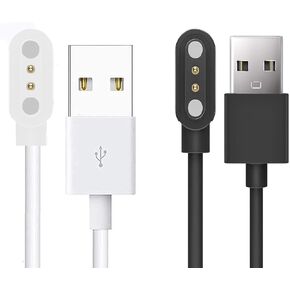Compatible with HIRREO Military Smart Watches Charger, Magnetic Replacement Charger Compatible for HIRREO FV14, I121, FV13, V99, FV15, DM1, DM2, EF7, TX1 (2 Pack-Black+Black, 7.62mm Charger)