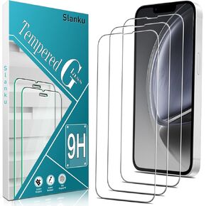 Slanku [3 Pack Screen Protector for iPhone 16e Tempered Glass, NO Bubbles, Anti Scratch, Case Friendly, Easy to install
