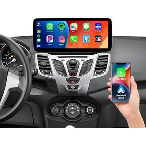 8Core 6G+128G 12.3 inch IPS Car Radio for Ford Fiesta 2009-2013, Rimoody Car Stereo with Android 13 Carplay and Android auto GPS WiFi Mirror Link DSP-36 1920 * 720 Touchscreen BT/FM/RDS Backup Camera