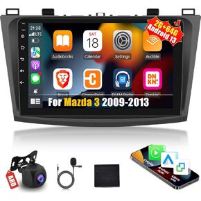 [2g +64g] راديو سيارة لـ Mazda 3 2009-2013 ، استريو Android Mazda 3 مع شاشة تعمل باللمس 9 بوصات ، Carplay/Android Auto/1080p/Bluetooth/WiFi +AHD Camera
