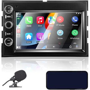 راديو فورد 7 بوصة ، راديو سيارة لـ F150 F250 F350 2004-2014 Wireless Carplay & Android Auto ، Radio Stereo Stereo Stereo Radio/Bluetooth/FM/AM/USB/DPS/RDS/Mirror Link-Black