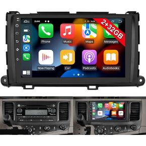 Double Din Andriod 13 Car Stereo Fit for Toyota Sienna 2011-2014 9inch Touchscreen Wireless CarPlay Andriod Auto Car Audio Receiver with FM Bluetooth HiFi GPS Wi-Fi SWC Backup Camera