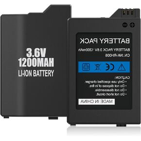 2Pcs Rechargeable Battery Real Capacity 1800mAh Lithium Ion Battery Pack Replacement for PSP 1000 PSP-110 (1001, 1002, 1003, 1004, 1005, 1006, 1007, 1008, 1010), PSP Fat Console