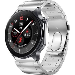 Compatible with OnePlus Watch 3 bands, 22mm Solid Business Stainless Steel Metal Bands Compatible with OnePlus Watch 3, 2 46mm / 2R / 1 Smart Watch