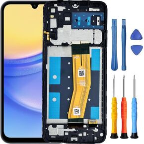 Screen Replacement for Samsung A14 4G for Samsung Galaxy A14 A145f A145u1 A145a A145w LCD Display Touch digitizer Screen Assembly Part with Tools 6.6 inch Black with Frame