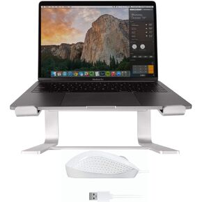 Macally Wired Mouse and an Ergonomic Laptop Stand, Relieve Pressure Off Your Body